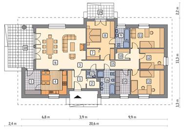 RZUT PARTERU POW. 156,8 m²